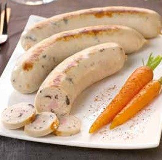 Boudin blanc aux ris de veau et trompettes de la mort